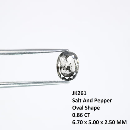 0.86 CT Oval Cut Natural Salt And Pepper Loose Diamond For Engagement Ring - JayKrishna Diamond
