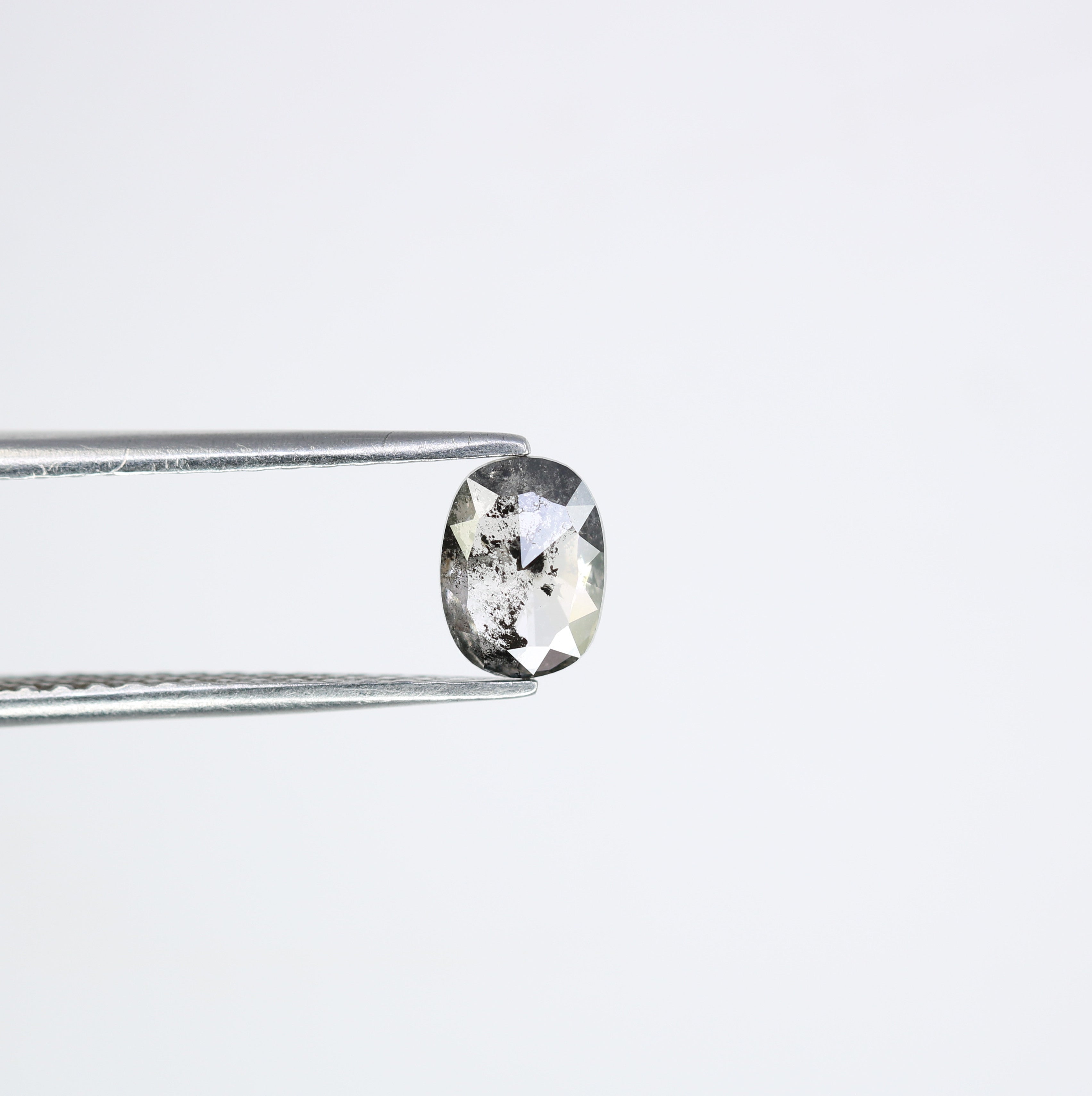 0.86 CT Oval Cut Natural Salt And Pepper Loose Diamond For Engagement Ring