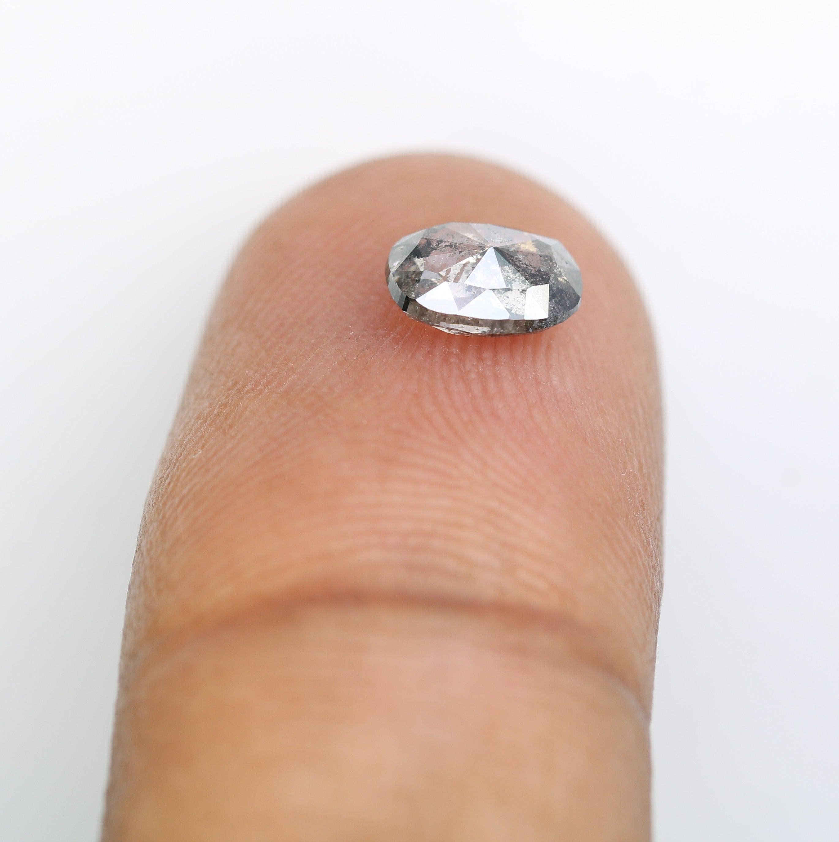 0.86 CT Oval Cut Natural Salt And Pepper Loose Diamond For Engagement Ring