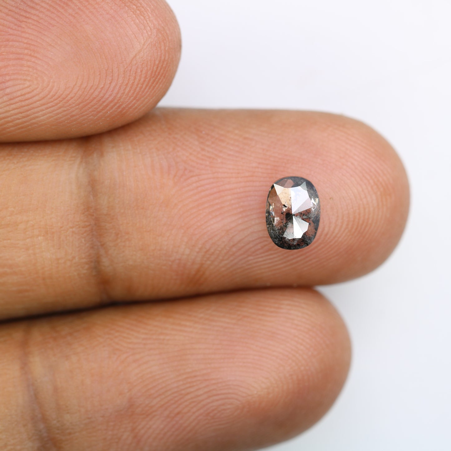 0.86 CT Oval Cut Natural Salt And Pepper Loose Diamond For Engagement Ring - JayKrishna Diamond