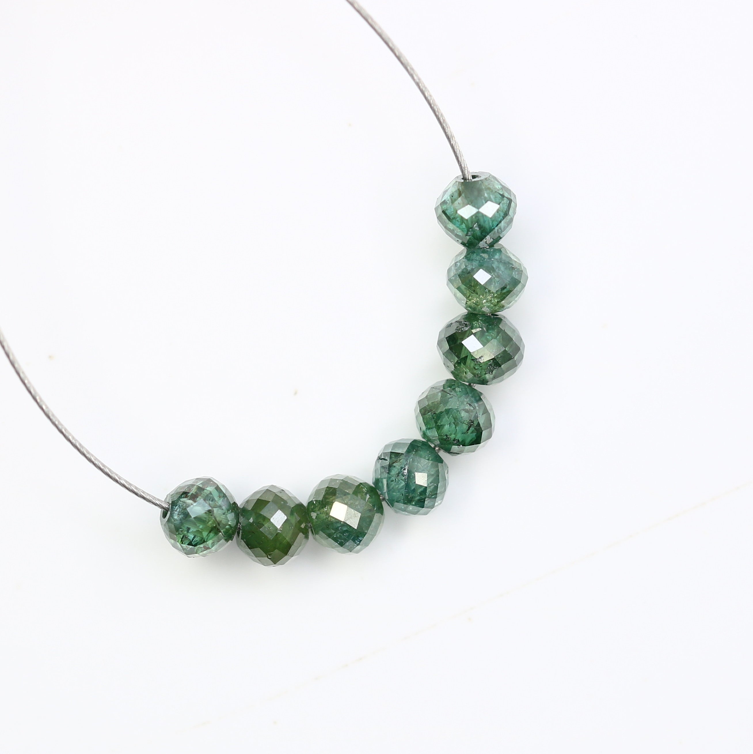 1.88 Carat Loose Fancy Green Natural Round Polished Beads For Diamond Jewellery