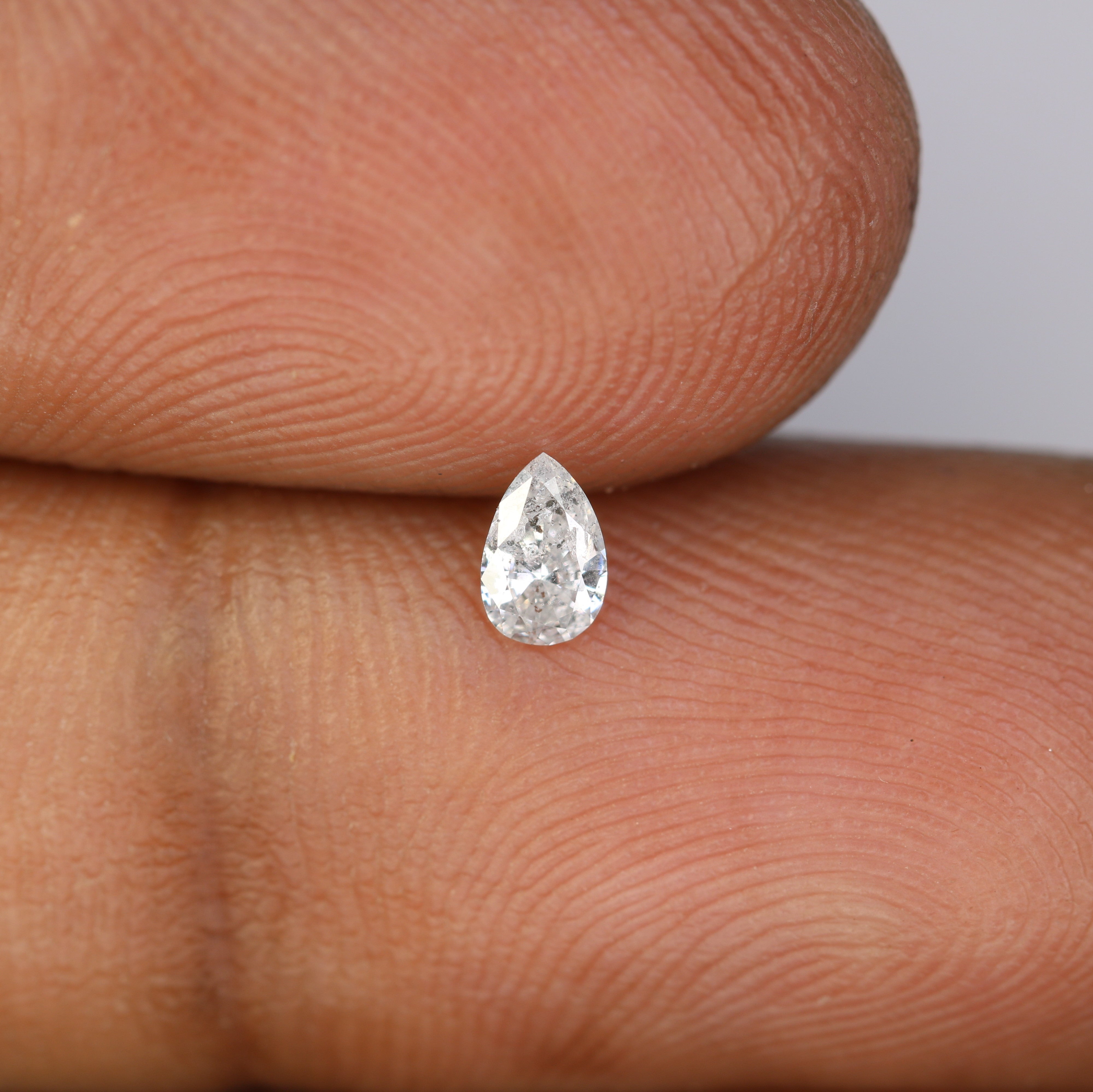 0.17 CT Pear Shape Salt And Pepper Loose Diamond For Engagement Ring