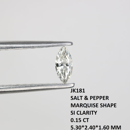0.15 CT Salt And Pepper Marquise Shape Natural Diamond For Engagement Ring