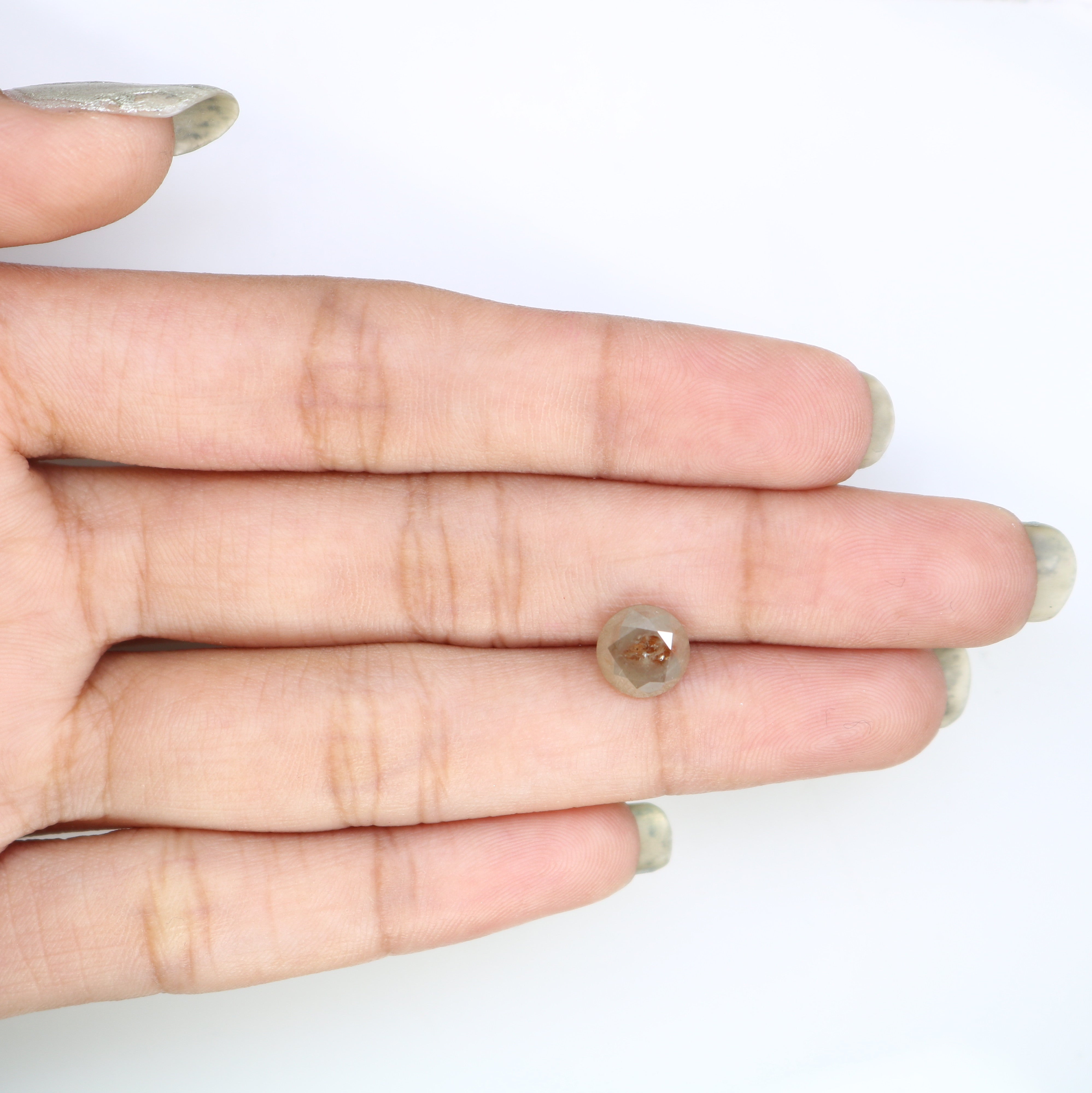 2.37 CT Natural Grey Round Brilliant Cut 7.70 MM Loose Diamond For Wedding Ring