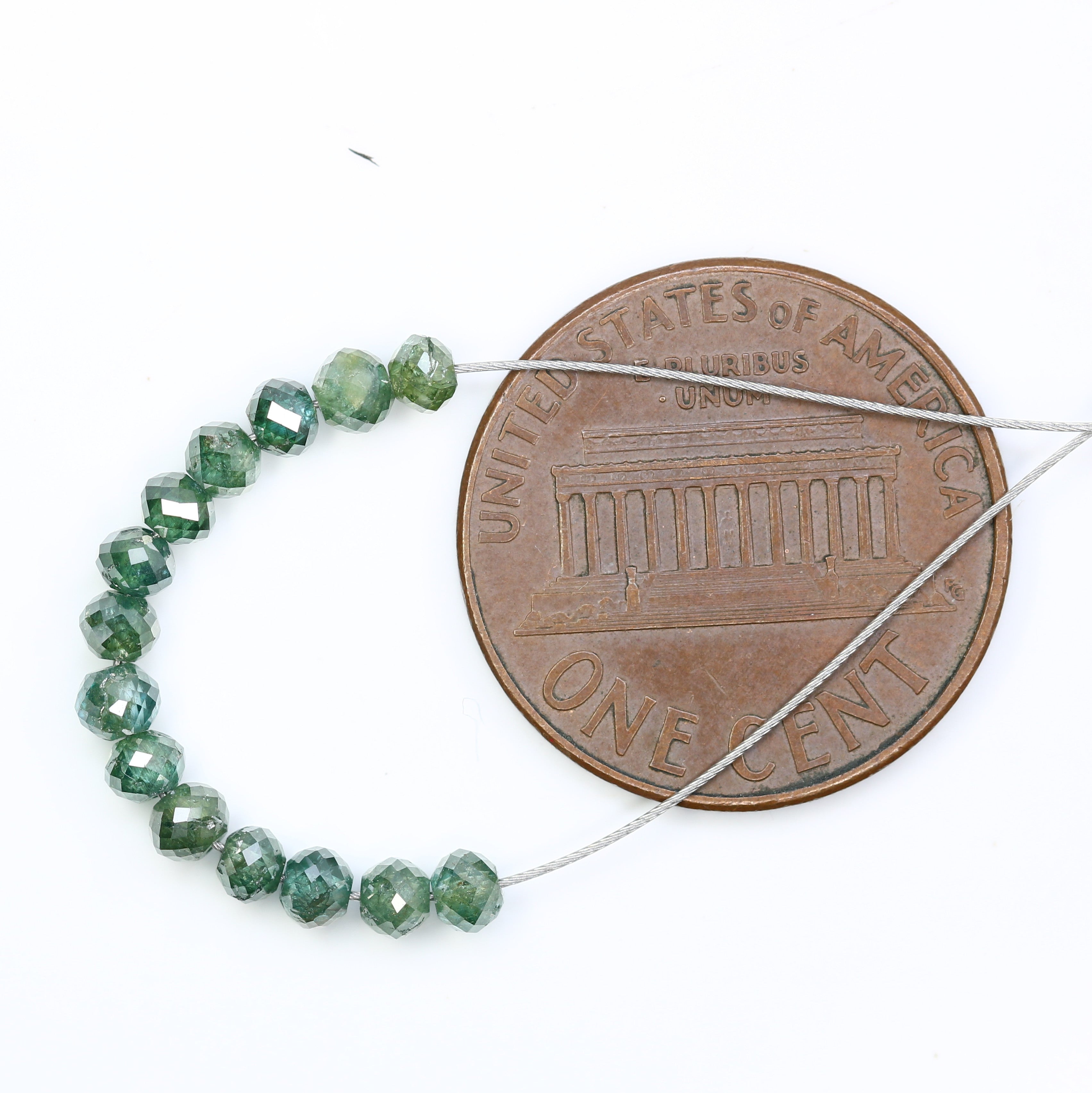 2.32 Carat Fancy Green Color Loose Round Beads For Diamond Necklace
