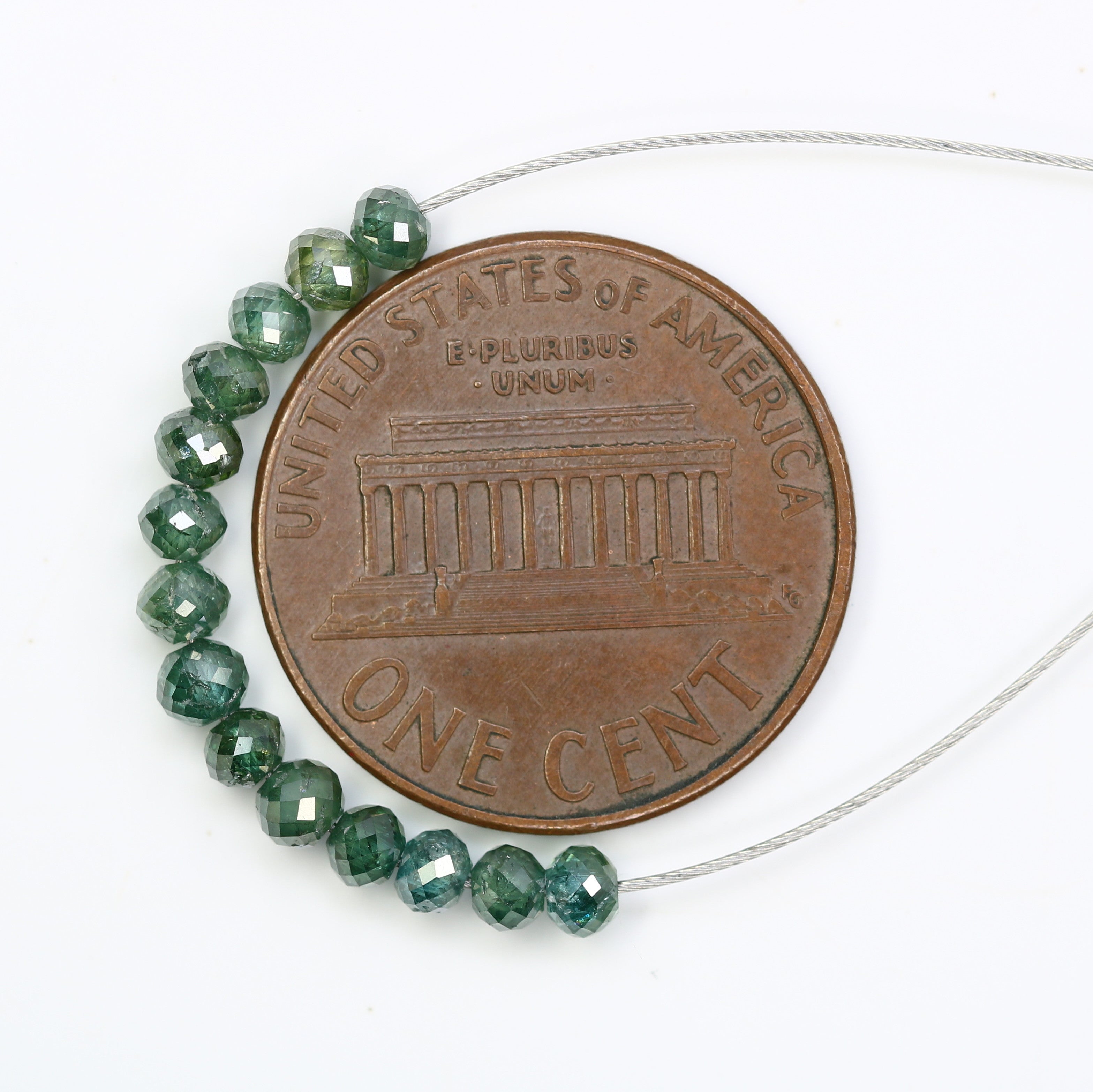 2.34 Carat Loose Fancy Green Loose Round Beads Diamond For Diamond Necklace