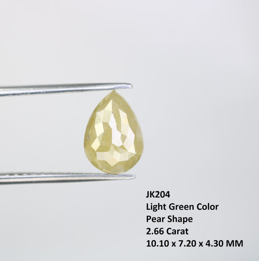 2.66 CT Light Green Pear Shape Diamond For Engagement Ring