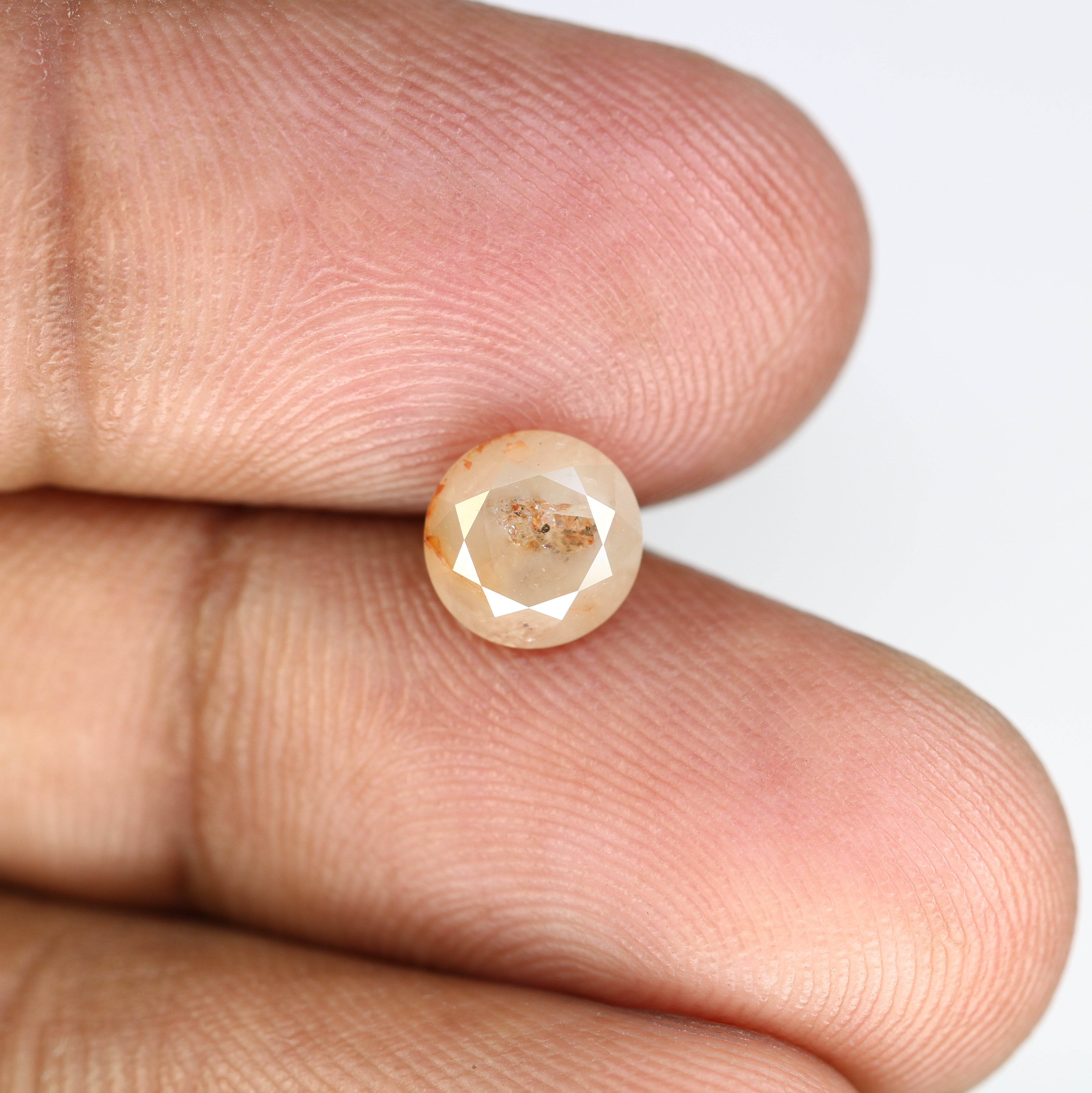 1.70 CT 7.00 MM Fancy Peach Color Round Brilliant Cut Diamond For Proposal Ring