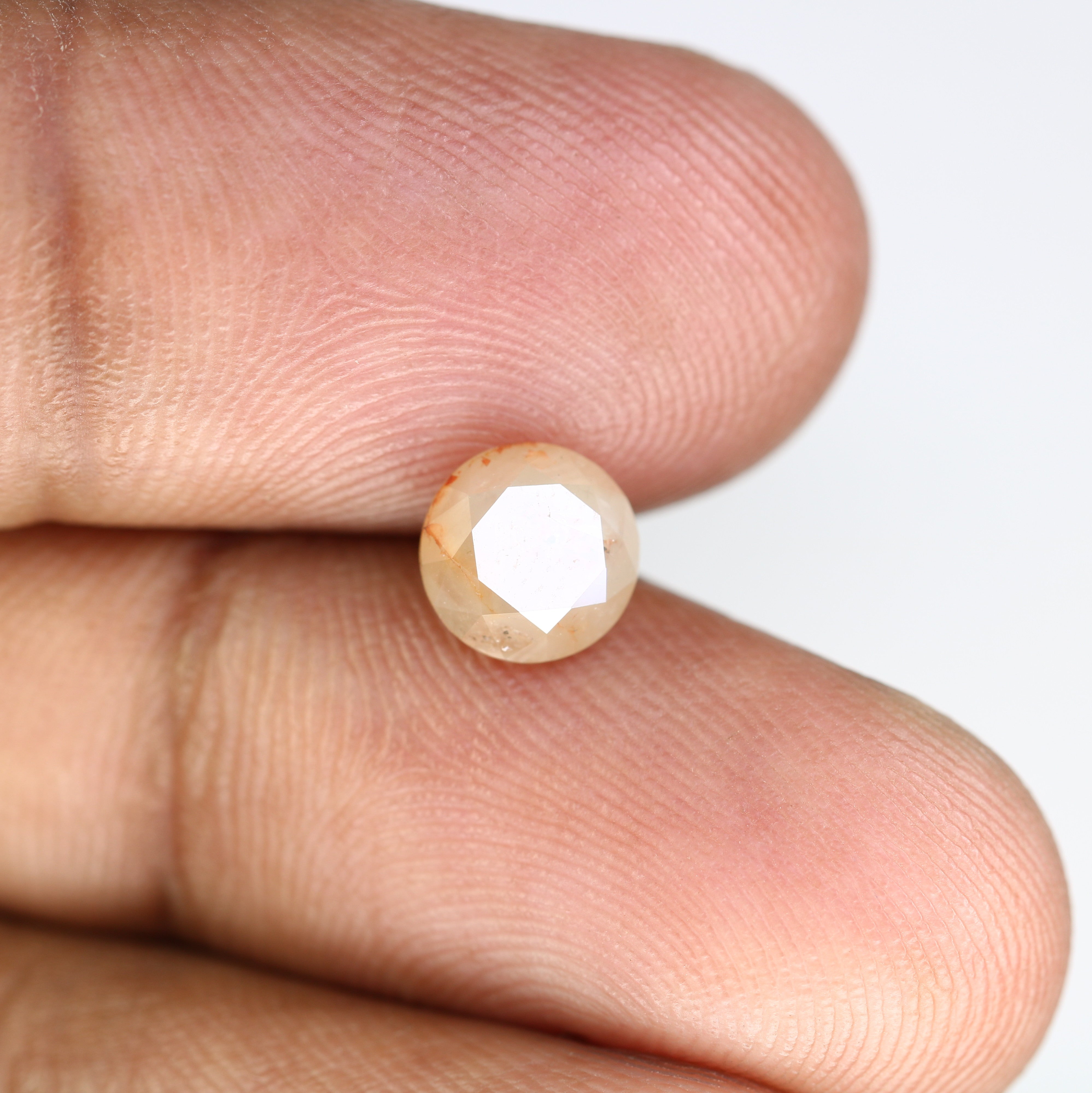 1.70 CT 7.00 MM Fancy Peach Color Round Brilliant Cut Diamond For Proposal Ring