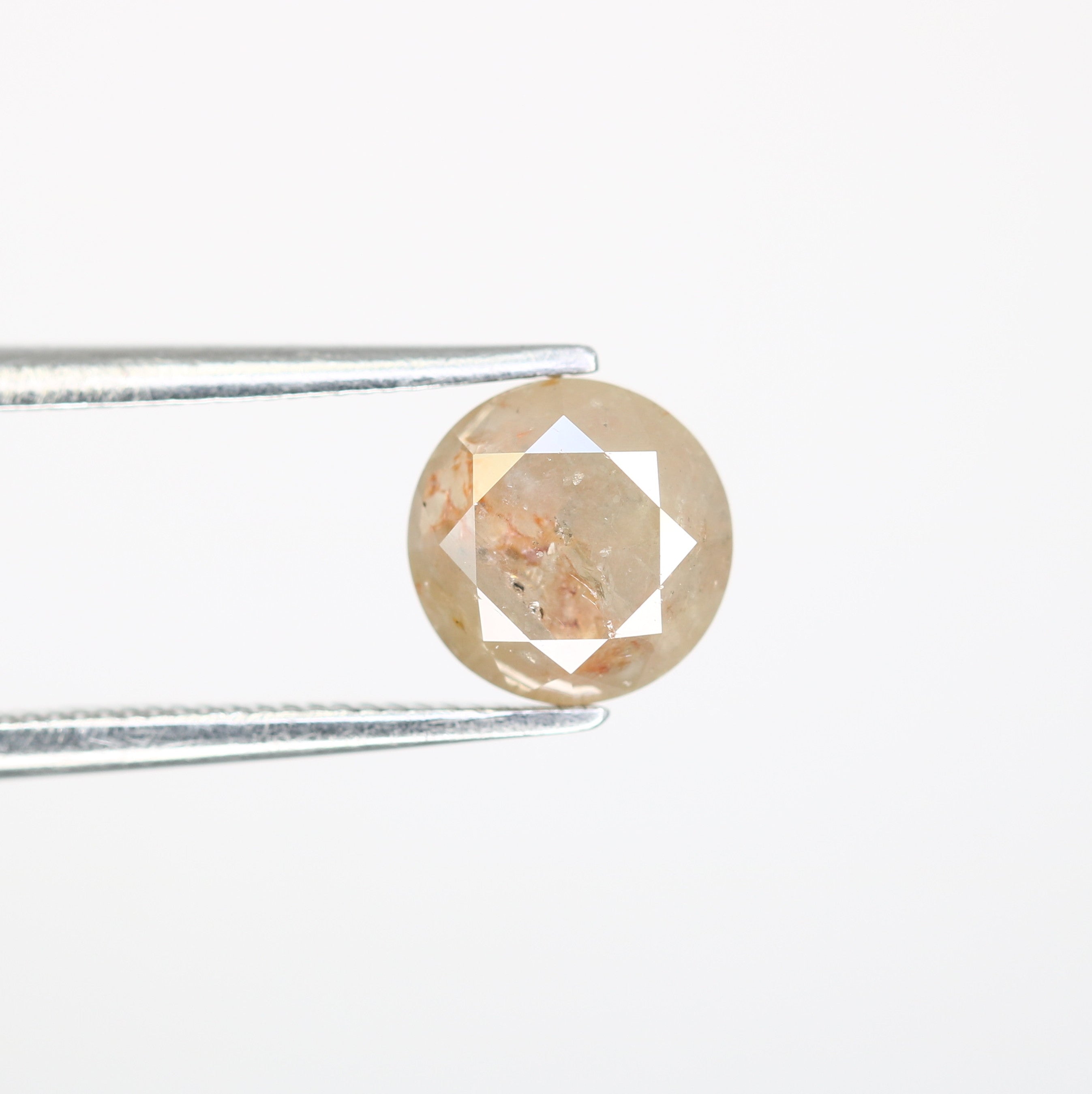 1.75 CT Fancy Peach Round Brilliant Cut 6.90 MM Diamond For Designer Jewelry