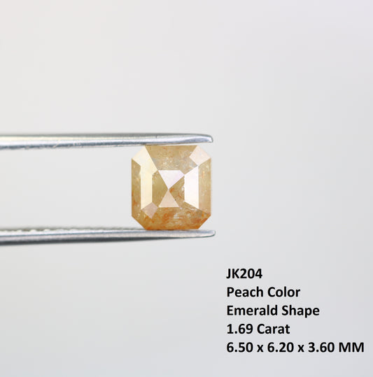 1.69 CT Emerald Shape Peach Diamond For Engagement Ring