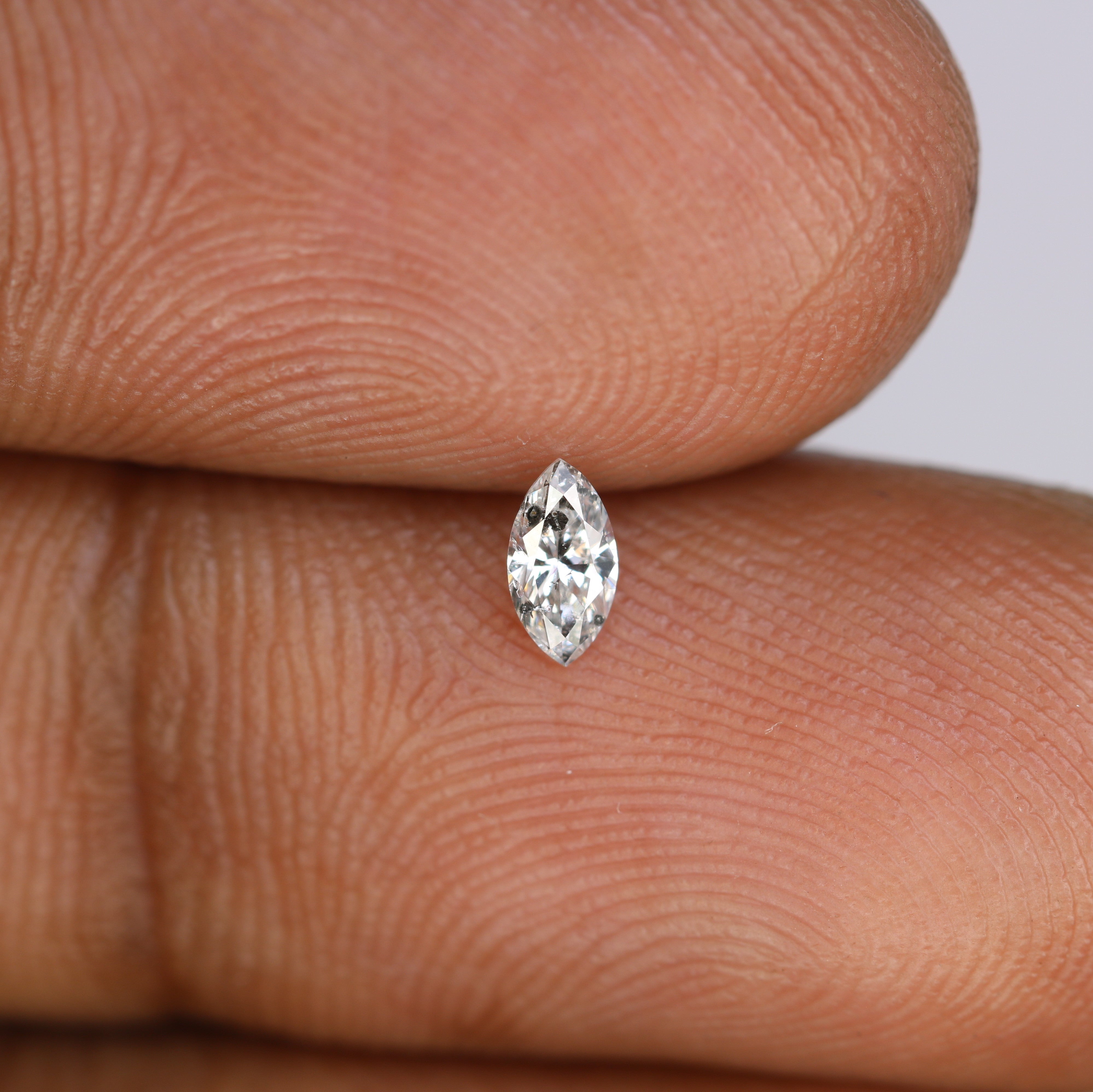 0.19 CT Natural Marquise Shape Salt And Pepper Diamond For Engagement Ring