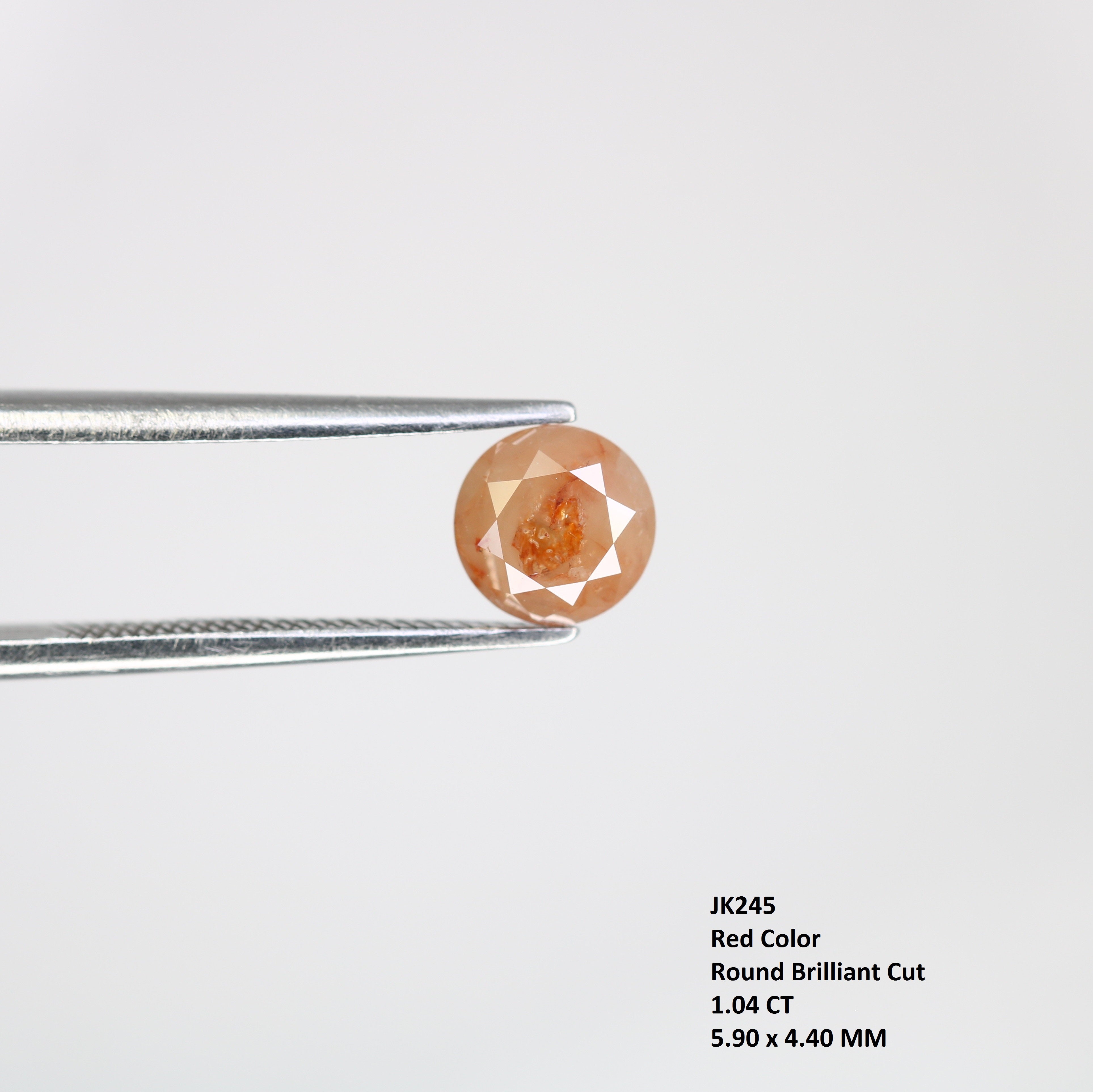 1.04 CT Fancy Red 5.90 MM Polished Round Brilliant Cut Diamond For Proposal Ring