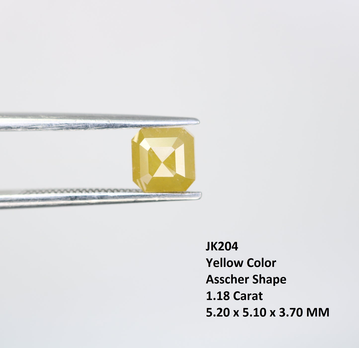 1.18 CT Yellow Asscher Shape Diamond For Engagement Ring