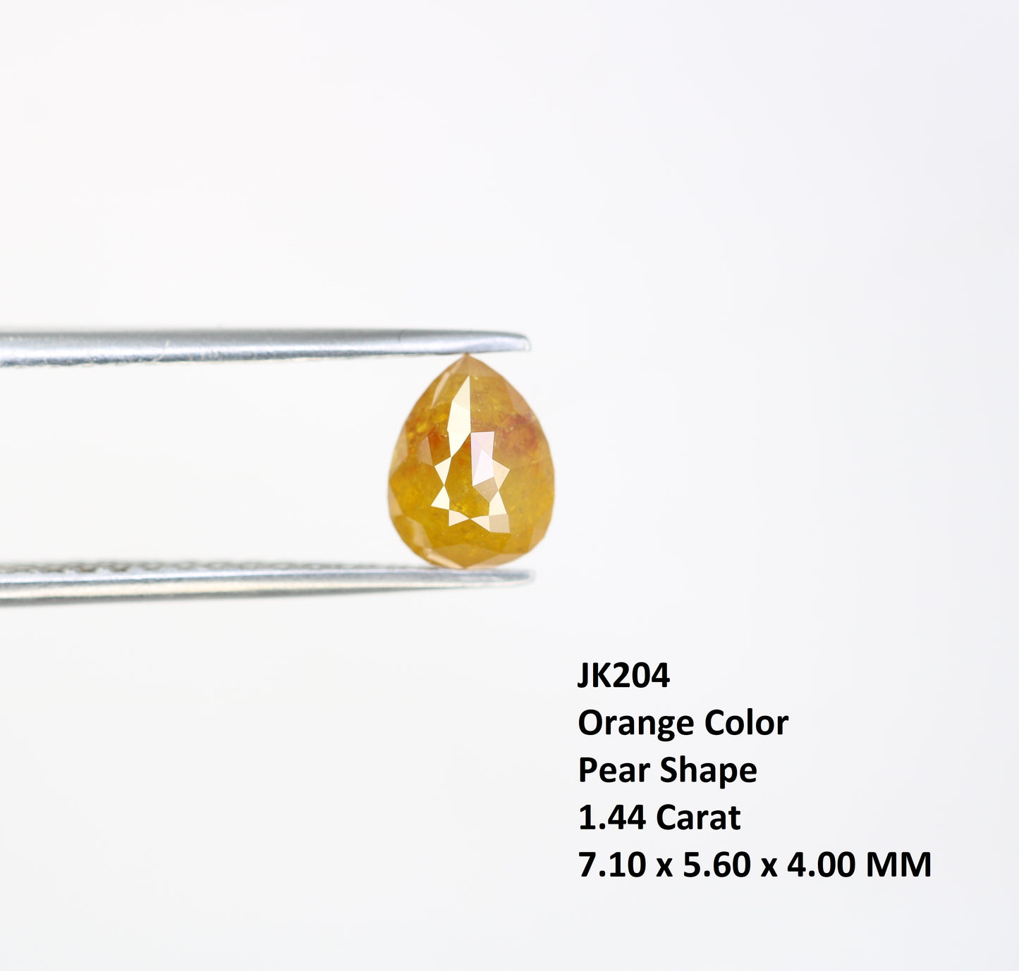 1.44 CT Pear Shape Orange Diamond For Engagement Ring
