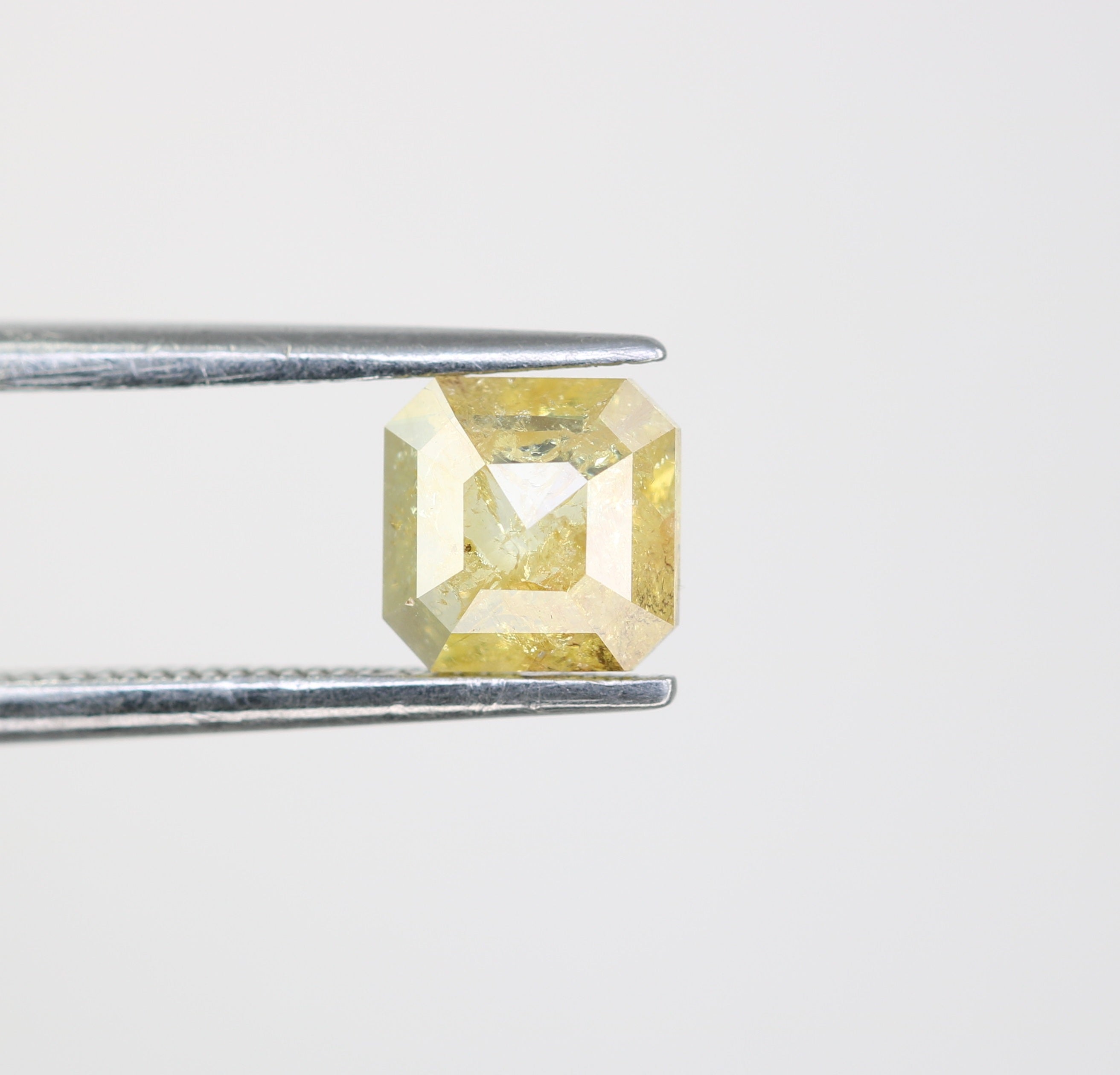 0.89 CT Asscher Shape Yellow Diamond For Engagement Ring