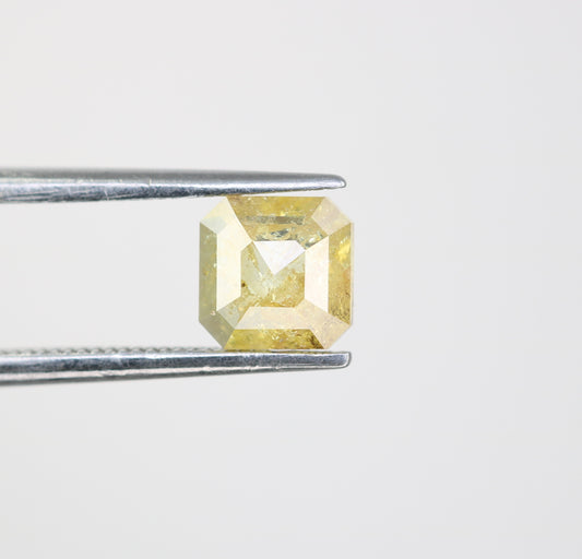 0.89 CT Asscher Shape Yellow Diamond For Engagement Ring