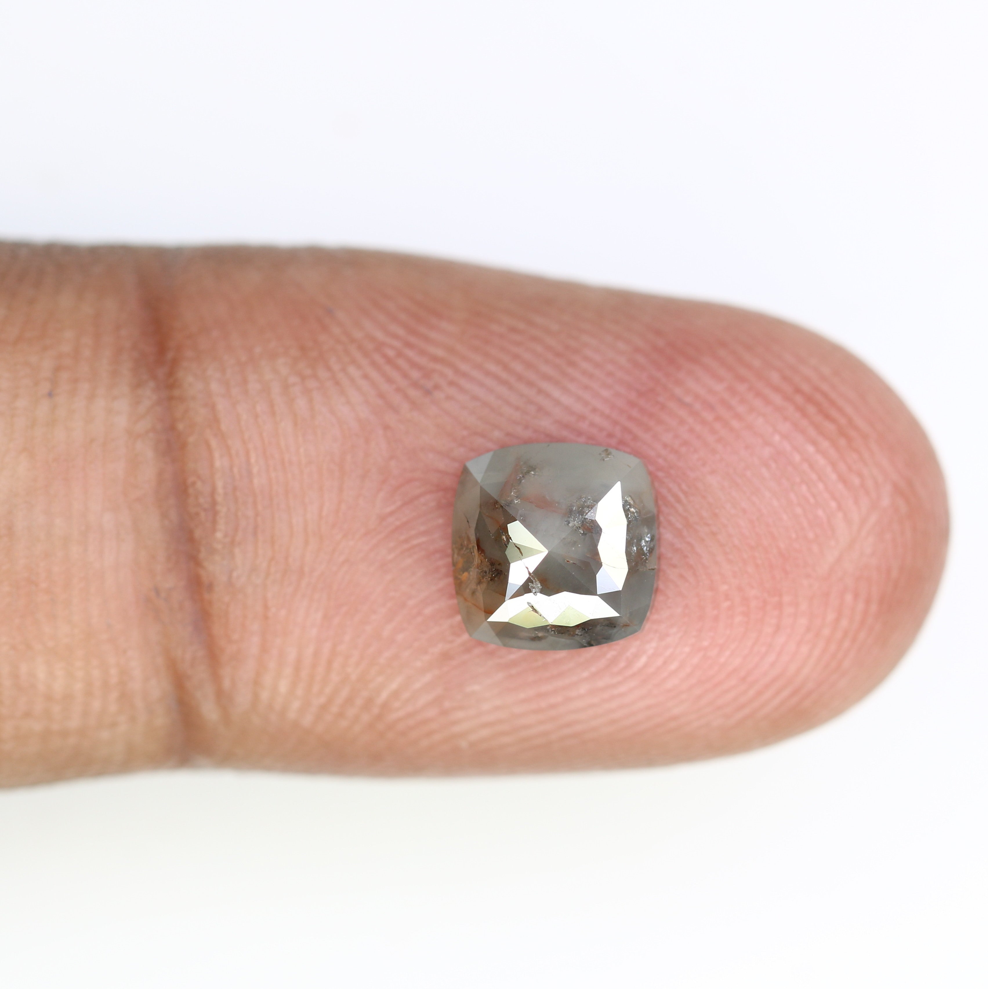 1.70 CT 7.10 MM Polished Cushion Shape Fancy Grey Diamond For Proposal Ring