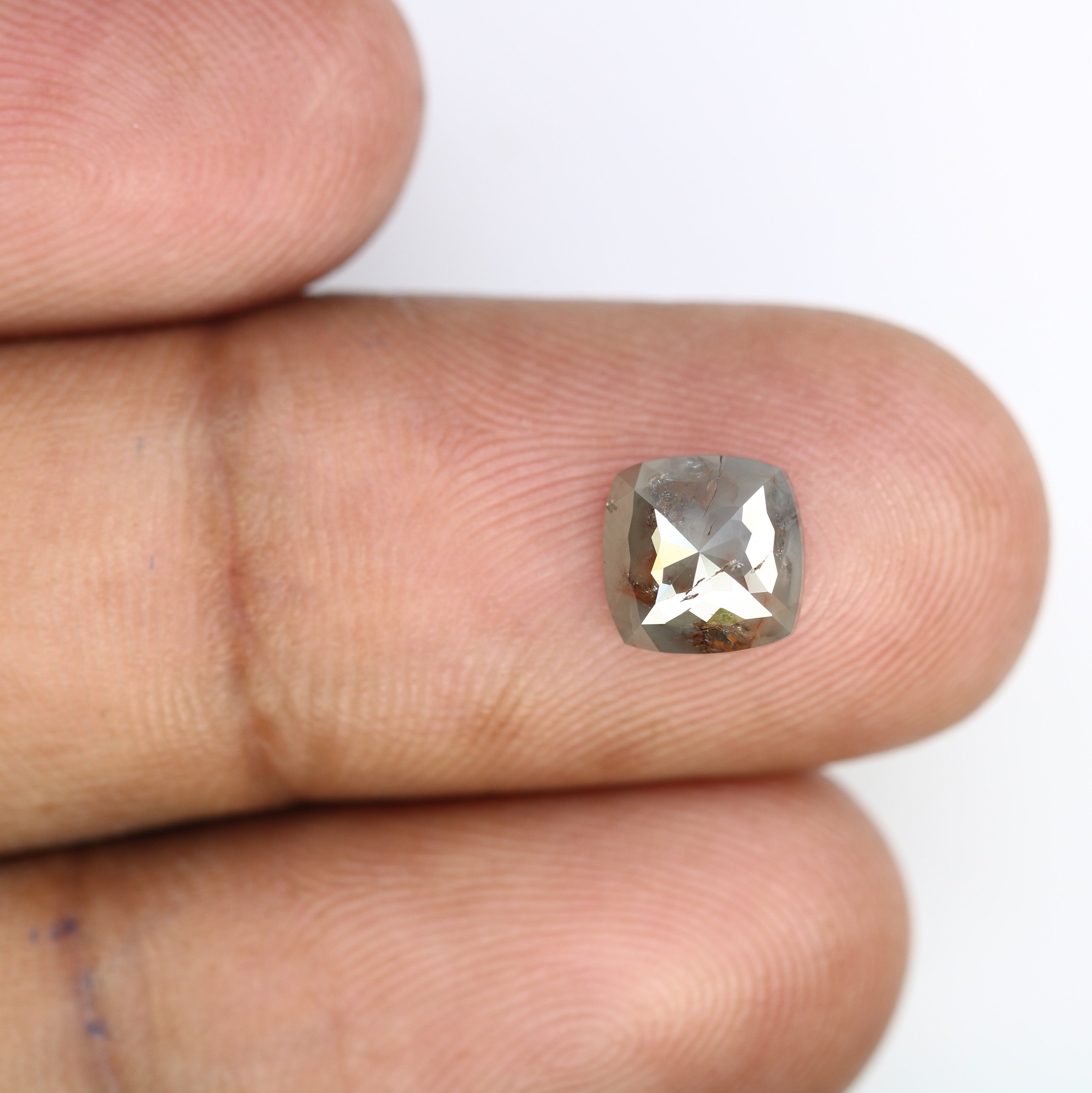 1.70 CT 7.10 MM Polished Cushion Shape Fancy Grey Diamond For Proposal Ring
