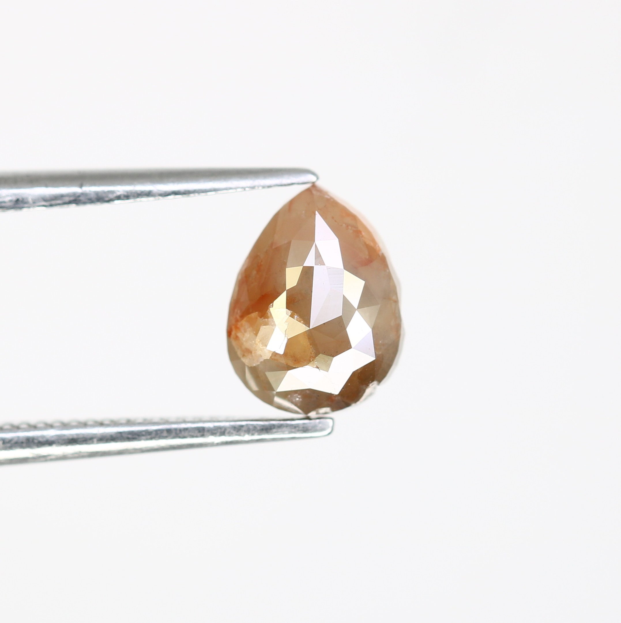 0.99 CT Natural Peach Loose Pear Cut 7.30 MM Diamond For Engagement Ring