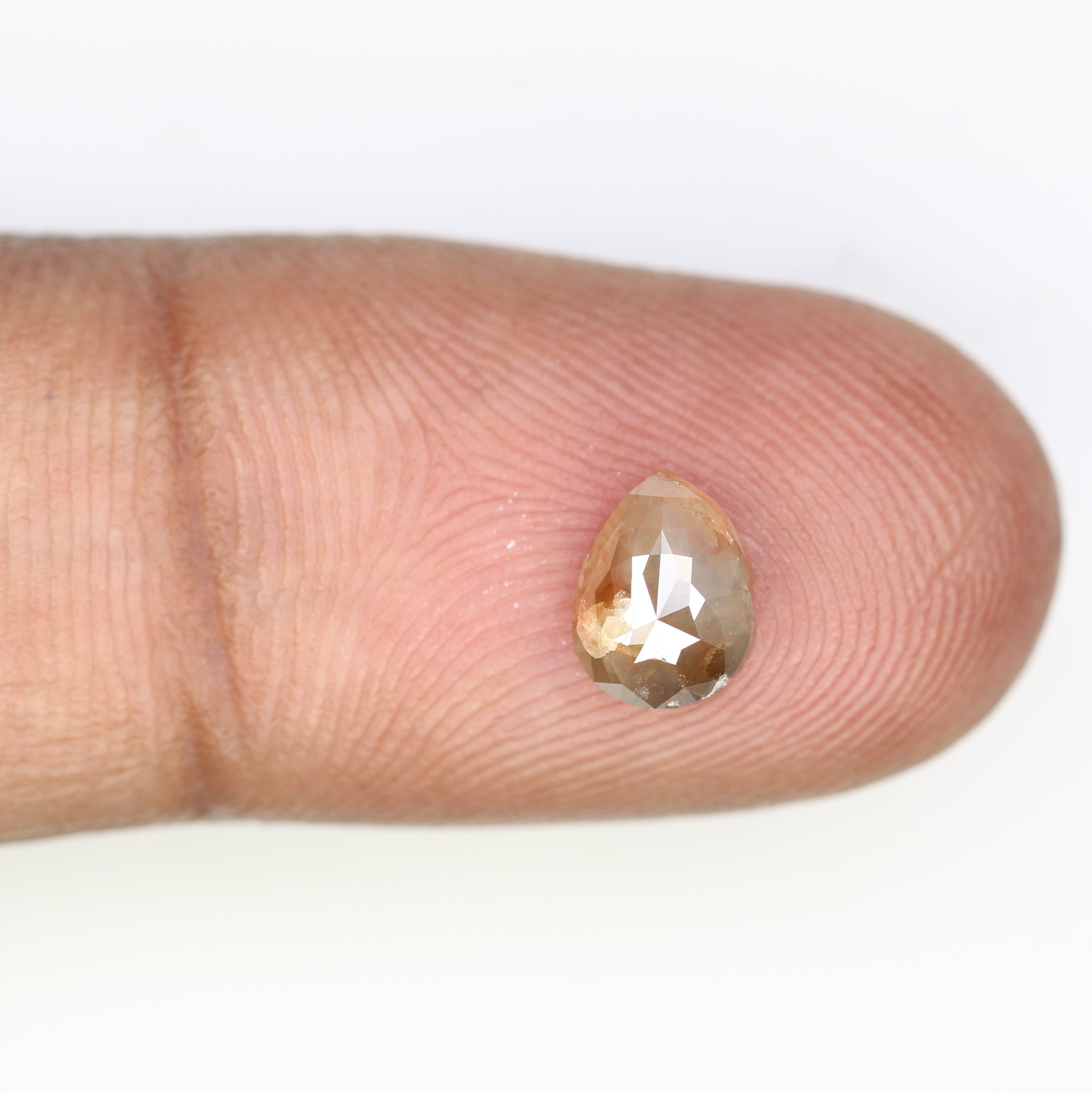 0.99 CT Natural Peach Loose Pear Cut 7.30 MM Diamond For Engagement Ring