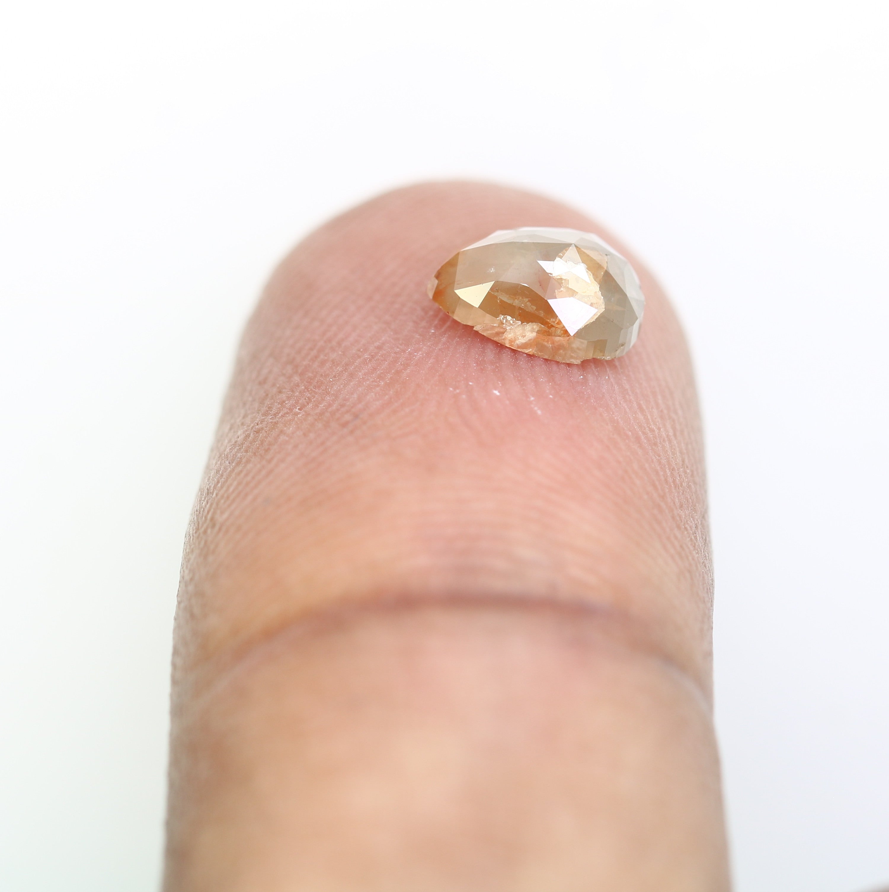 0.99 CT Natural Peach Loose Pear Cut 7.30 MM Diamond For Engagement Ring