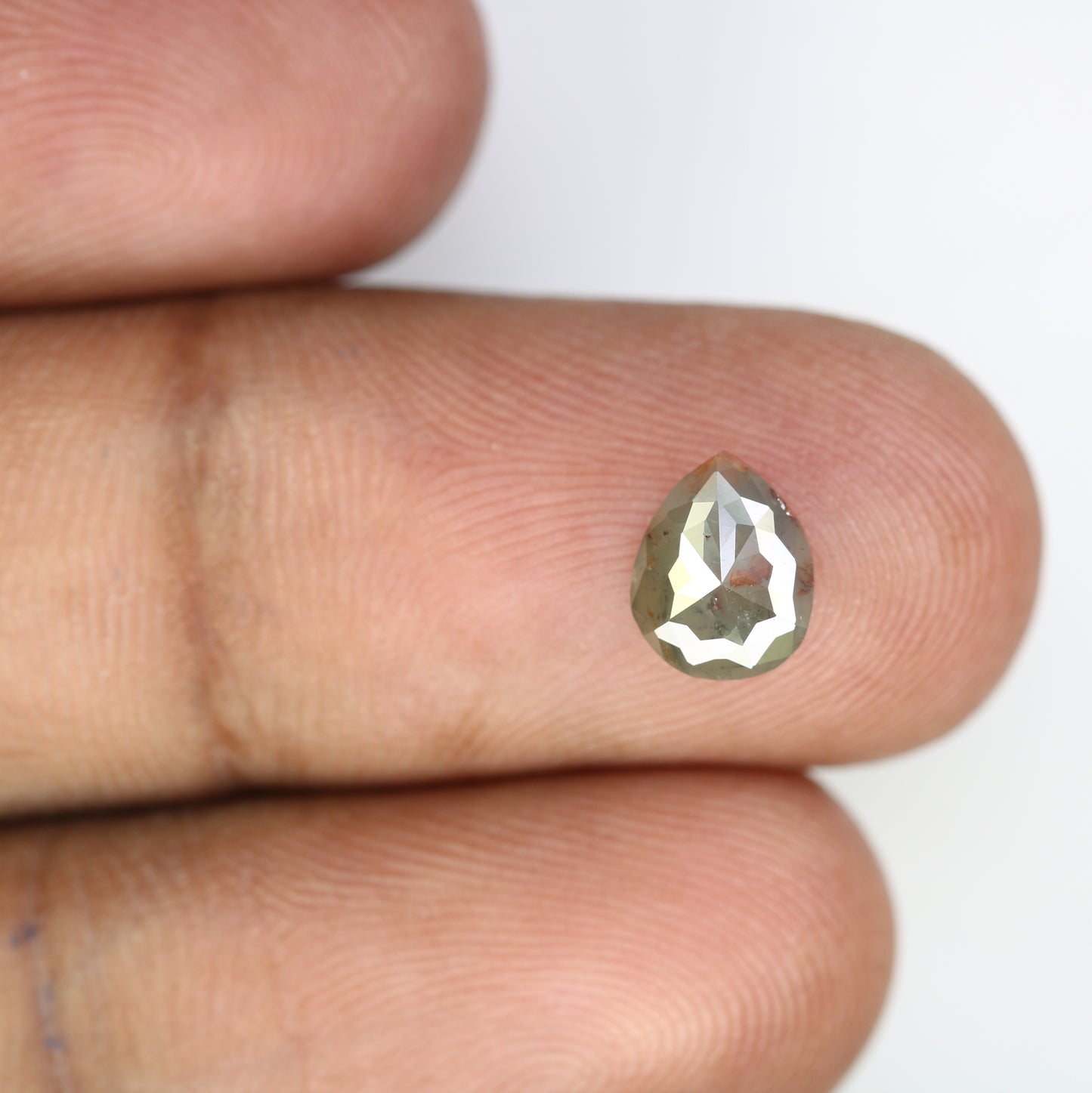 1.14 CT Natural Pear Shaped 7.90 MM Grey Diamond For Antique Jewelry