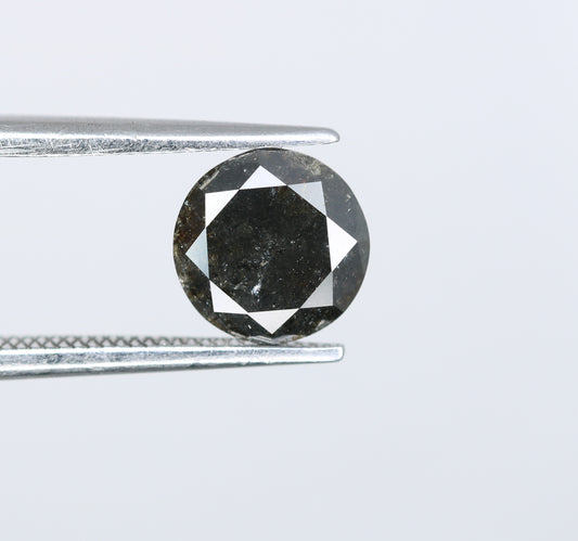 1.21 CT Salt and Pepper Round Brilliant Cut Diamond For Engagement Ring - JayKrishna Diamond