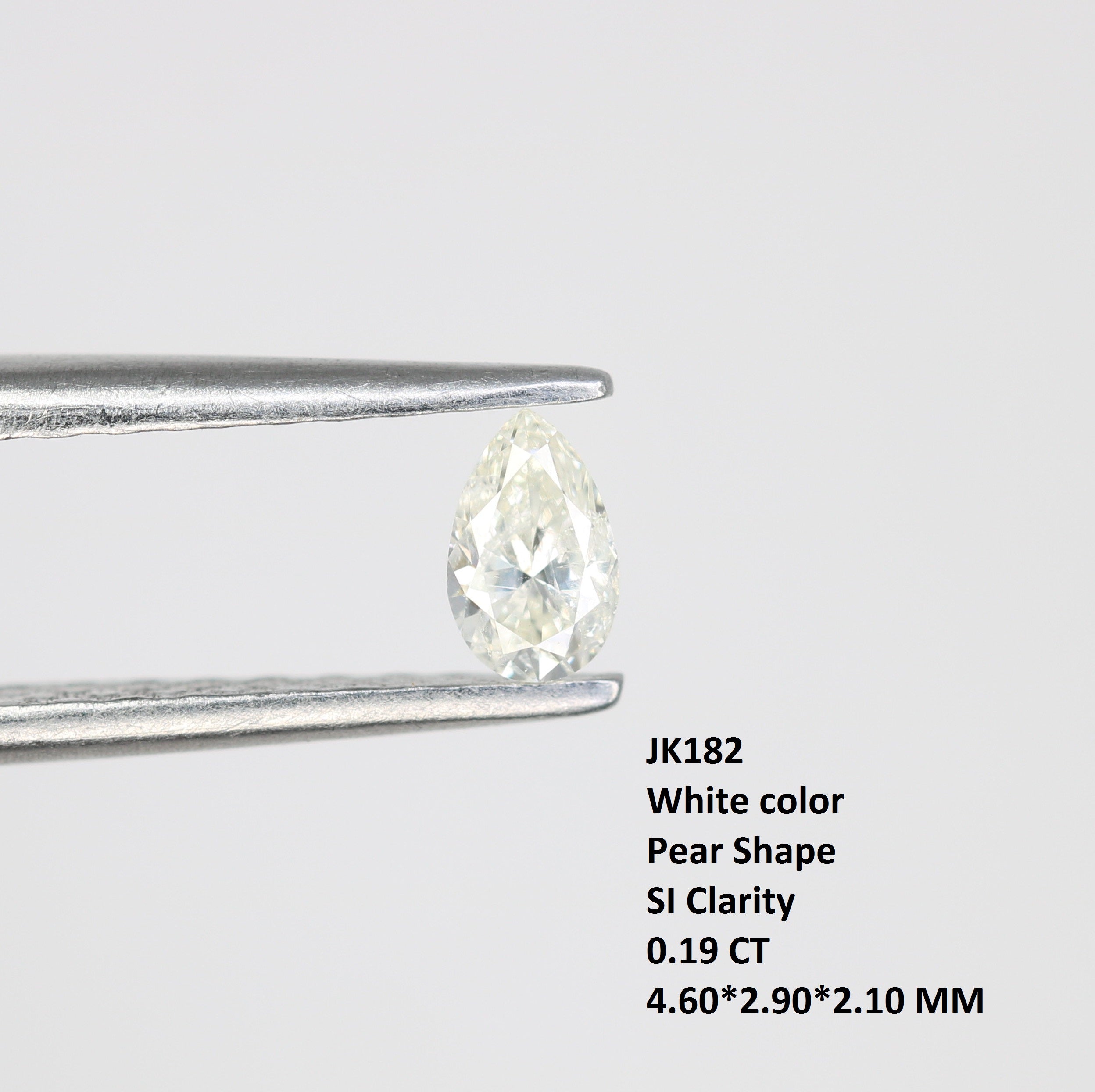 0.19 CT Natural White Pear Cut Diamond For Engagement Ring