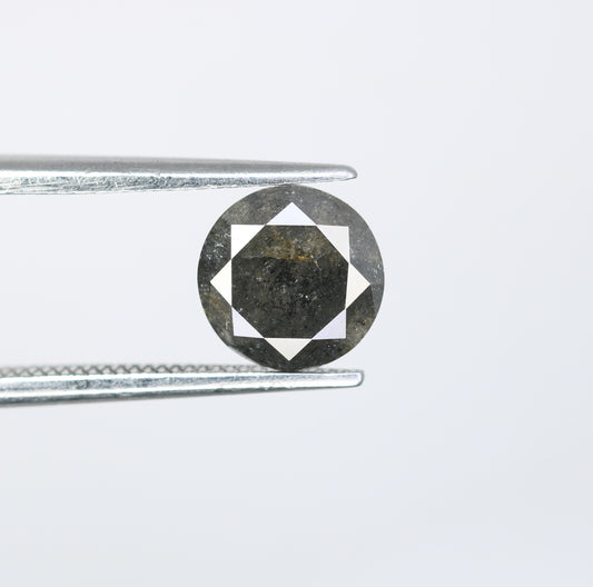 1.29 CT Salt and Pepper Round Brilliant Cut Diamond For Engagement Ring - JayKrishna Diamond