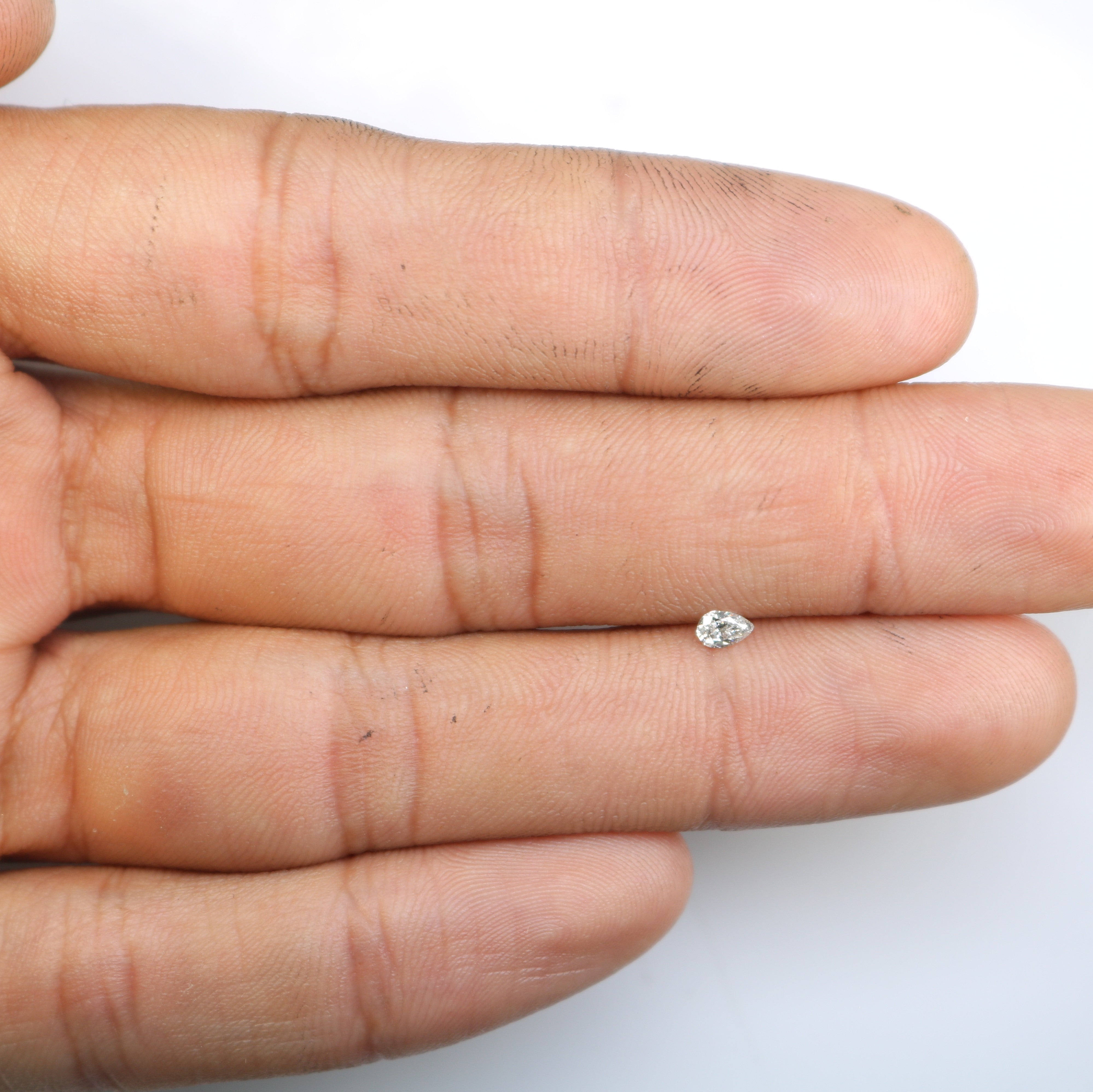 0.15 CT Salt And Pepper Pear Shape Diamond For Engagement Ring