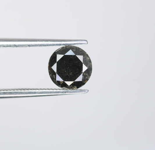 1.32 CT Salt and Pepper Round Brilliant Cut Diamond For Engagement Ring - JayKrishna Diamond