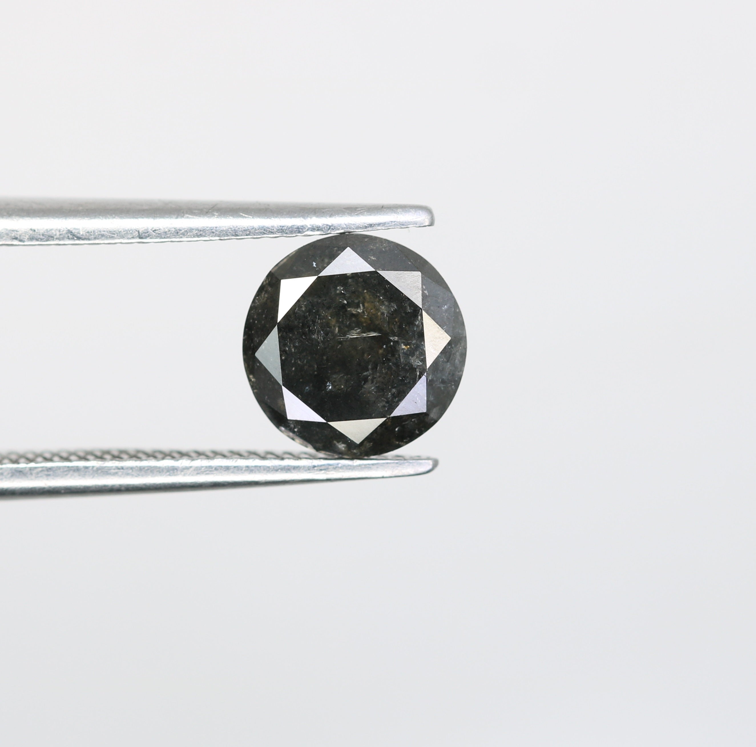 1.20 CT Round Brilliant Cut Salt and Pepper Diamond For Engagement Ring