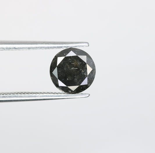 1.20 CT Round Brilliant Cut Salt and Pepper Diamond For Engagement Ring - JayKrishna Diamond