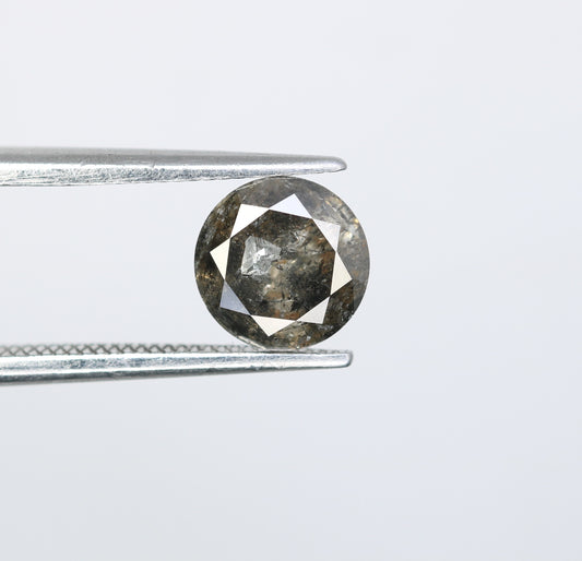1.21 CT Salt and Pepper Round Brilliant Cut Diamond For Engagement Ring - JayKrishna Diamond