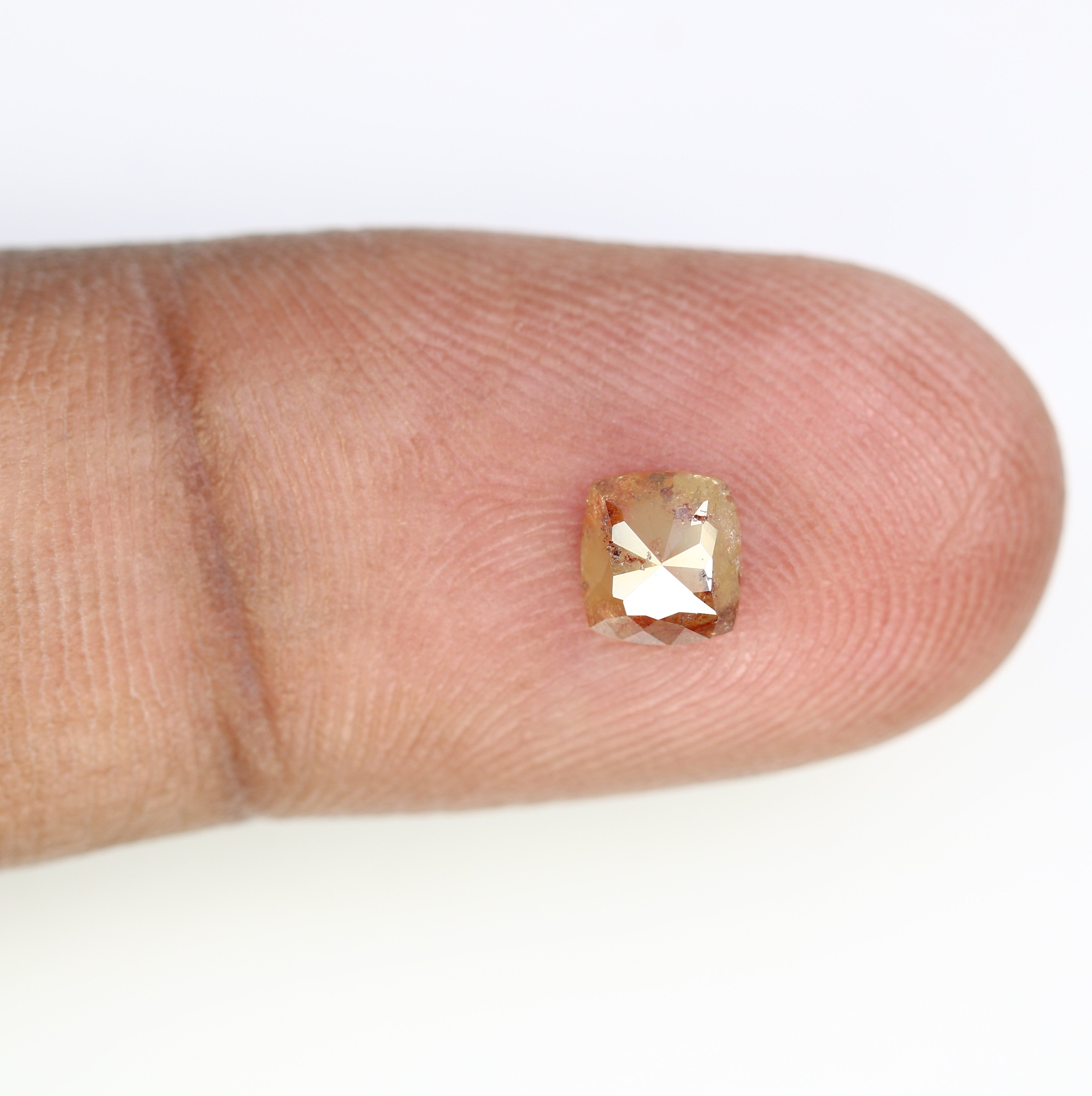 0.60 CT Unique Peach Color 5.30 MM Polished Cushion Shape Diamond For Designer Jewelry