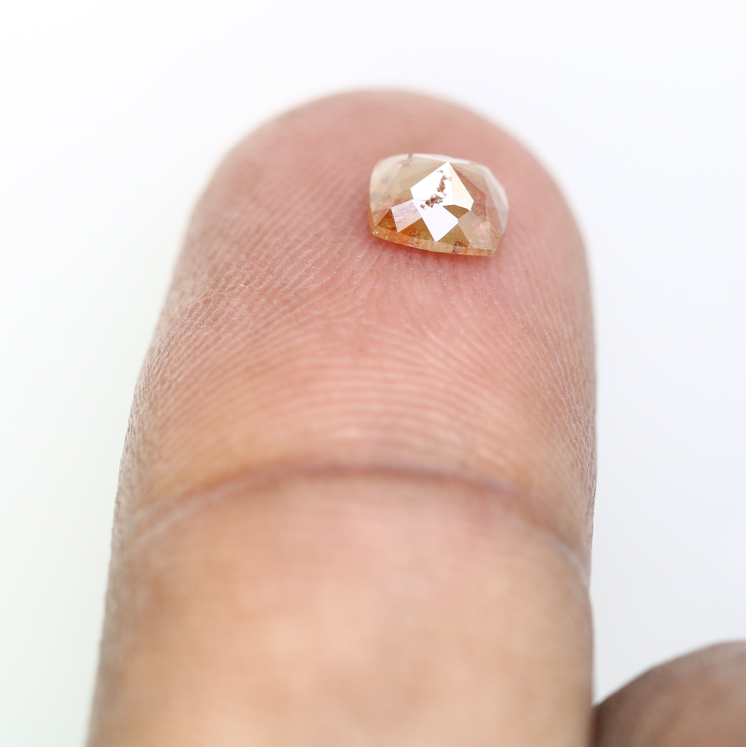 0.60 CT Unique Peach Color 5.30 MM Polished Cushion Shape Diamond For Designer Jewelry