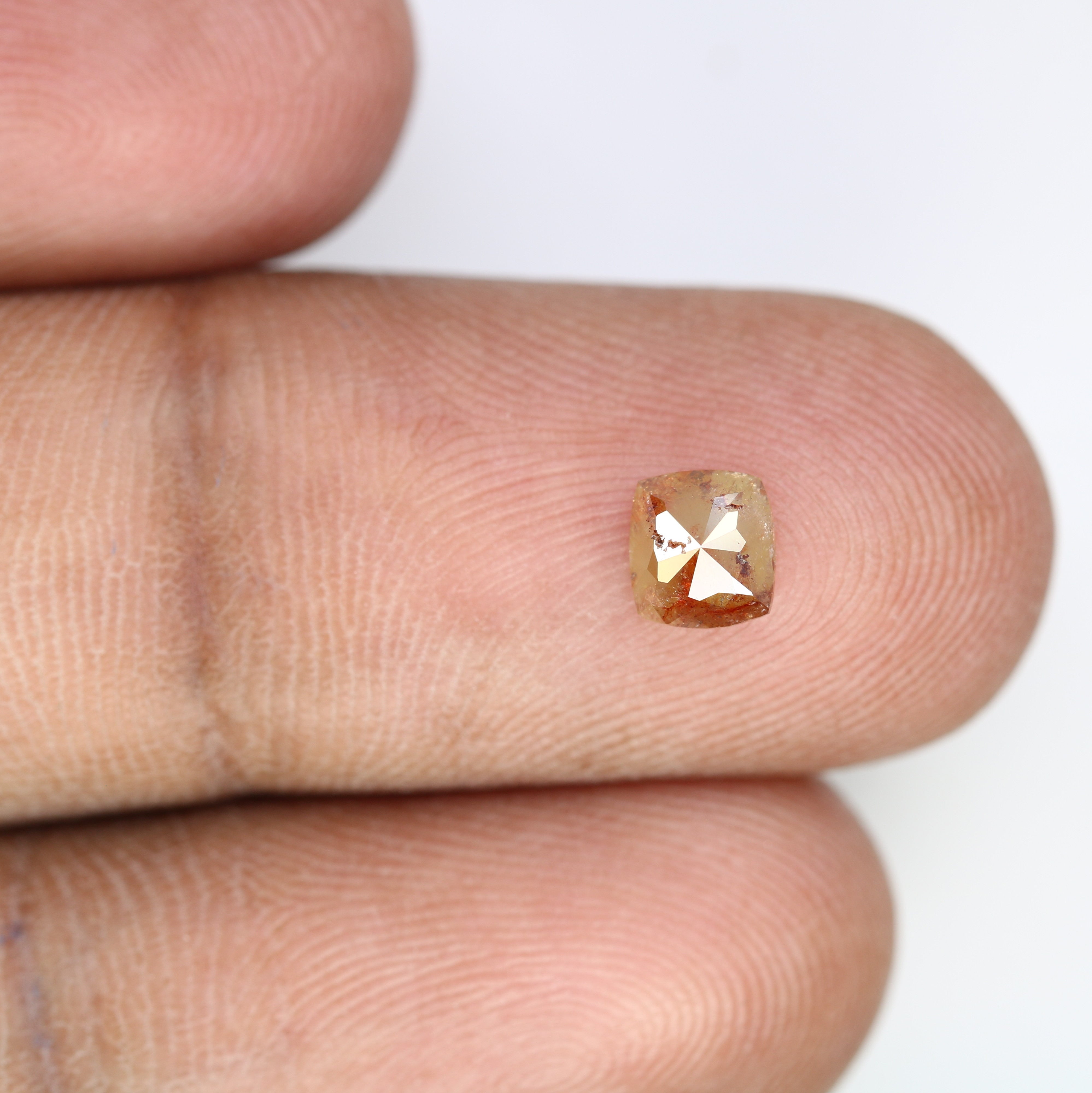 0.60 CT Unique Peach Color 5.30 MM Polished Cushion Shape Diamond For Designer Jewelry