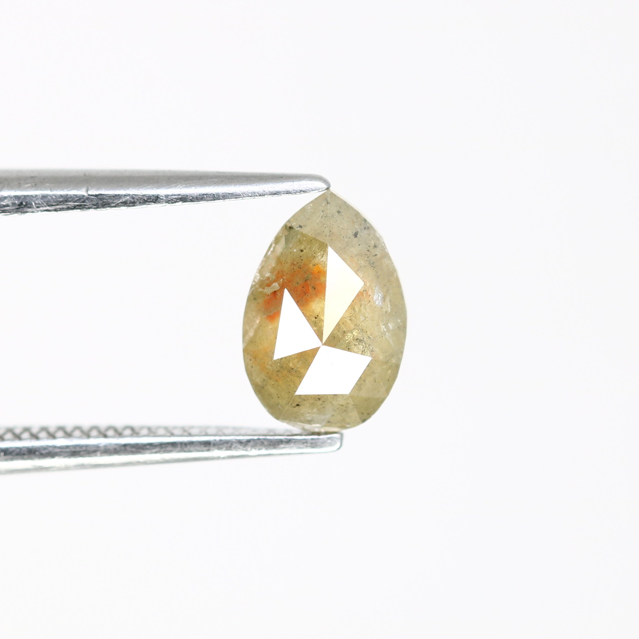 0.65 Carat Natural Green Rustic Pear Shape 7.40 MM Diamond For Wedding Ring