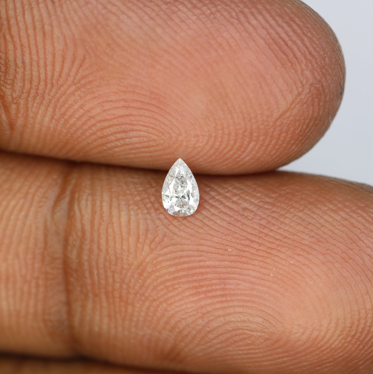 0.15 CT Salt And Pepper Loose Pear Shape Diamond For Engagement Ring