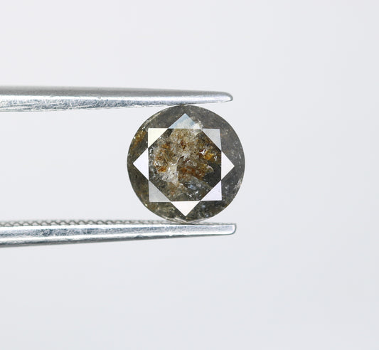 1.13 CT Round Brilliant Cut Salt and Pepper Diamond For Engagement Ring - JayKrishna Diamond