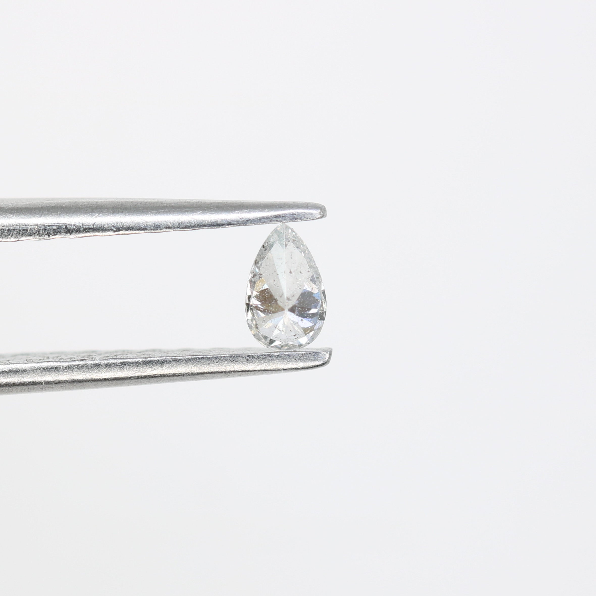 0.14 CT Pear Shape Salt And Pepper Natural Diamond For Engagement Ring
