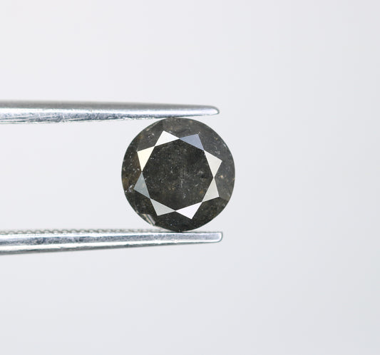 1.32 CT Salt and Pepper Round Brilliant Cut Diamond For Engagement Ring - JayKrishna Diamond