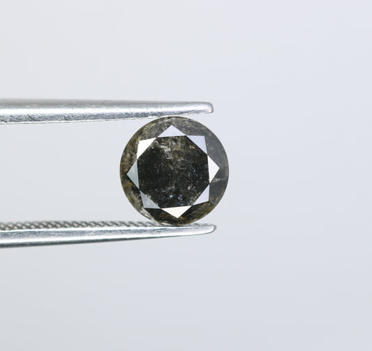 1.17 CT Salt and Pepper Round Brilliant Cut Diamond For Engagement Ring - JayKrishna Diamond