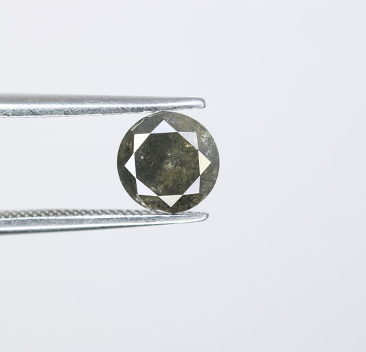 1.11 CT Salt and Pepper Round Brilliant Cut Diamond For Engagement Ring - JayKrishna Diamond