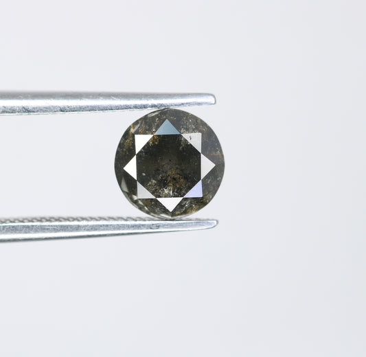 1.03 CT Round Brilliant Cut  Salt and Pepper Diamond For Engagement Ring - JayKrishna Diamond