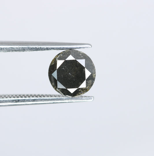 1.21 CT Salt and Pepper Round Brilliant Cut Diamond For Engagement Ring - JayKrishna Diamond
