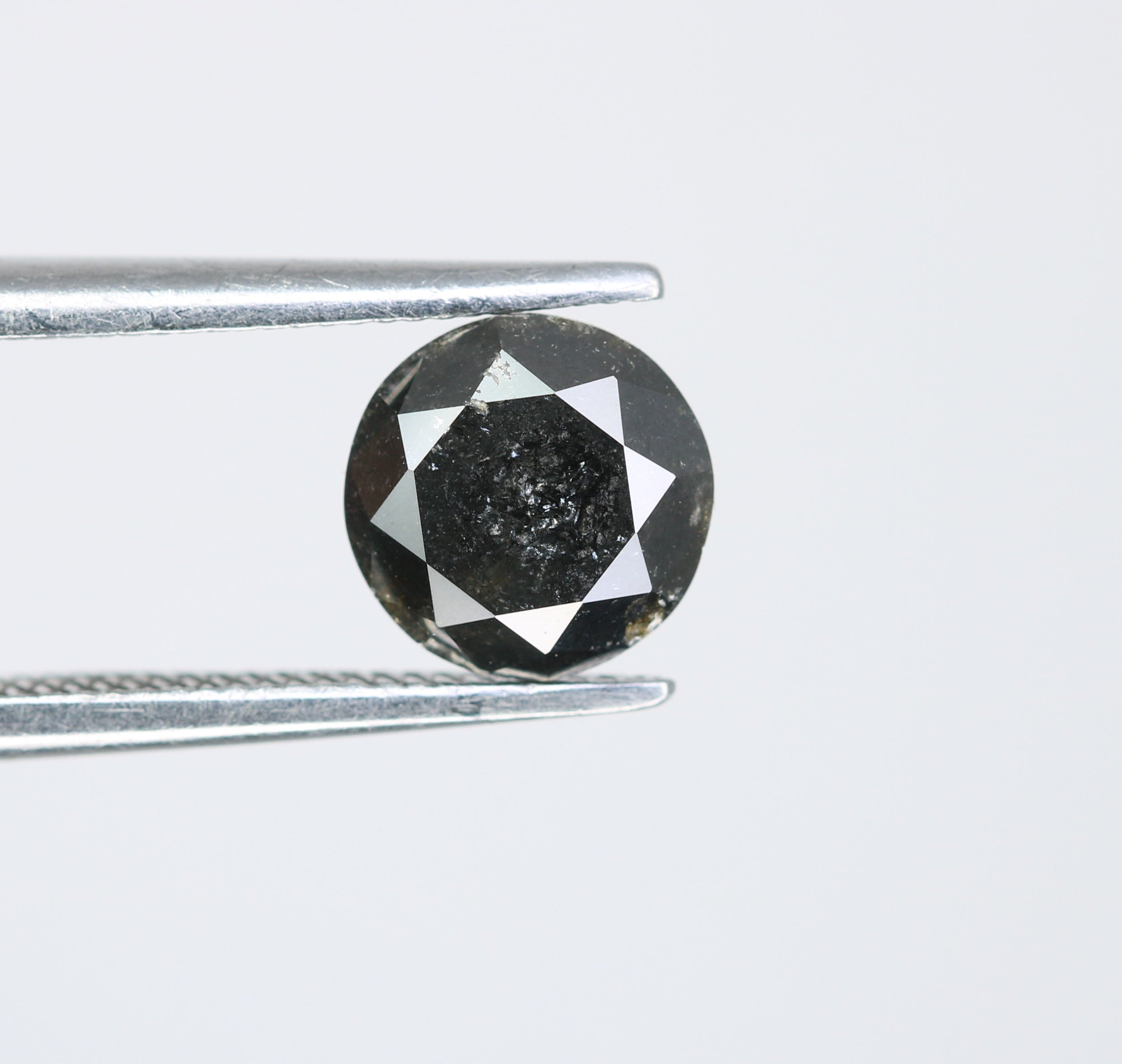 1.15 CT Salt and Pepper Round Brilliant Cut Diamond For Engagement Ring