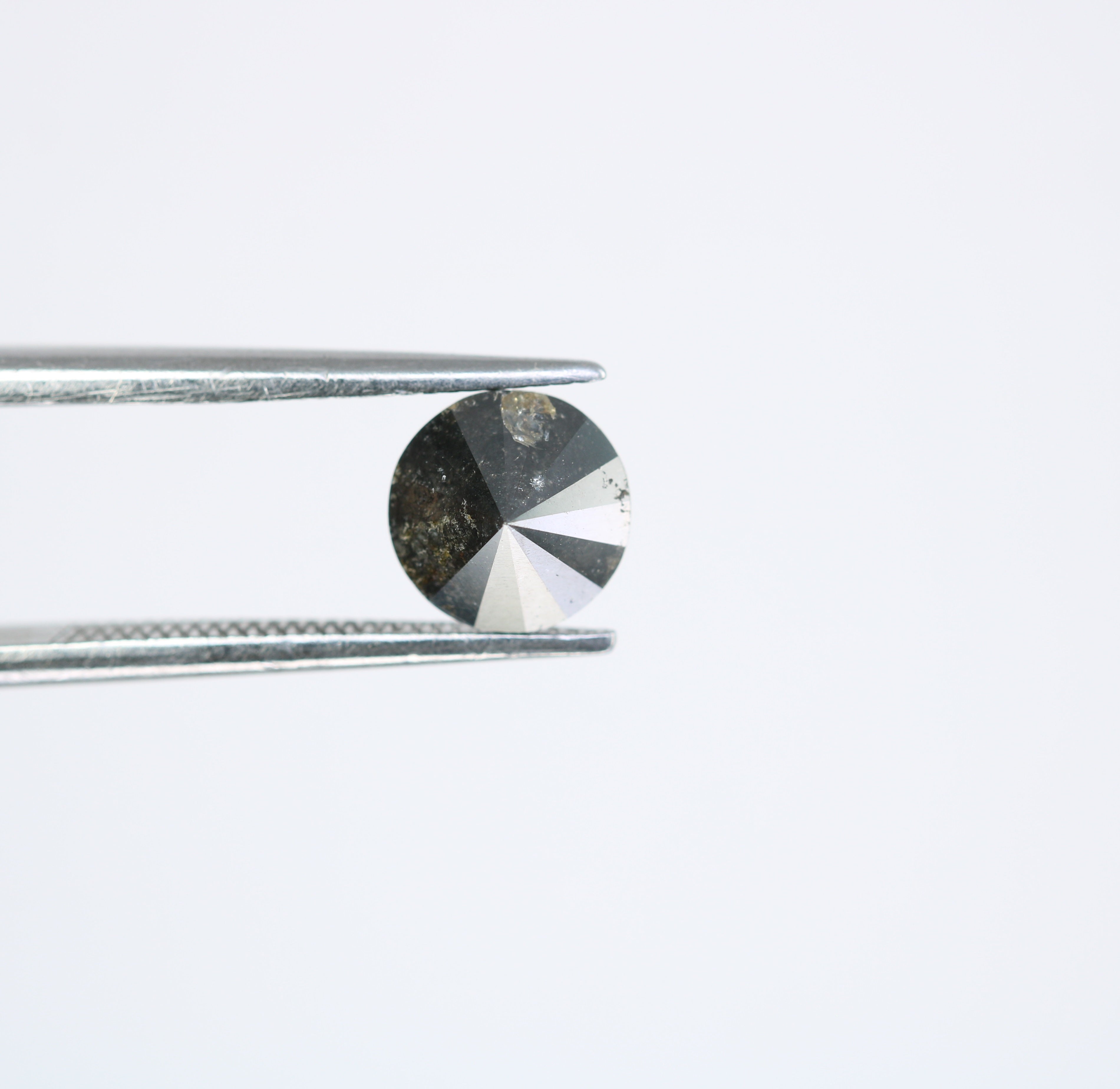 1.15 CT Salt and Pepper Round Brilliant Cut Diamond For Engagement Ring