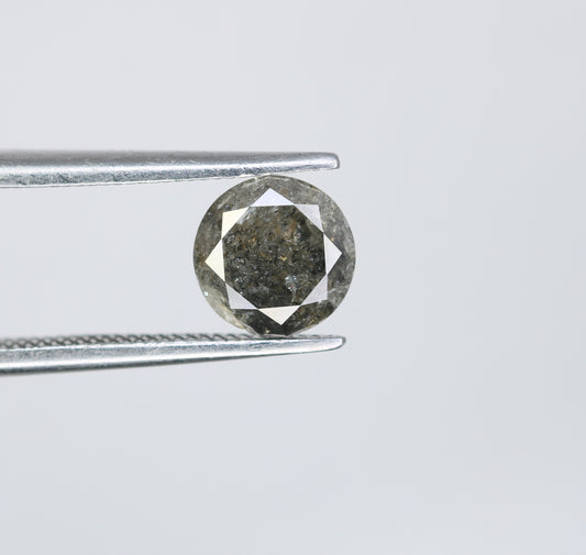 0.99 CT Round Brilliant Cut Salt and Pepper Diamond For Engagement Ring - JayKrishna Diamond